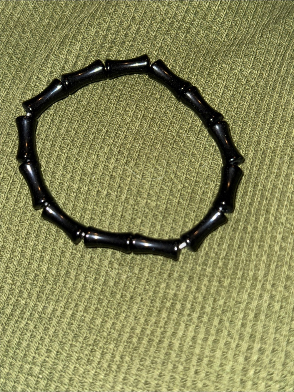 Black Bamboo-Style Women’s Stretch Bracelet - Unbranded